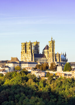 Cathedral in Laon, the medieval city and ancient capital of France