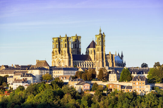 Cathedral in Laon, the medieval city and ancient capital of France