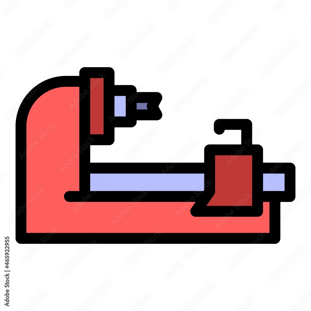 Poster computer milling machine icon. outline computer milling machine vector icon color flat isolated