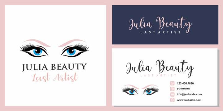 Luxury beauty eyelashes extension logo 