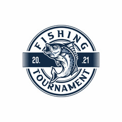 Fishing tournament logo Vector  template 