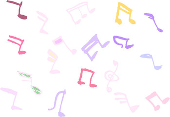 子供が描いた音符記号の落書き 