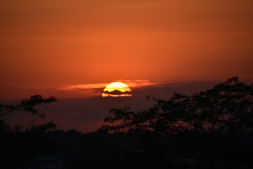 sunset over the mountain