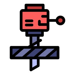 Transport milling machine icon. Outline transport milling machine vector icon color flat isolated