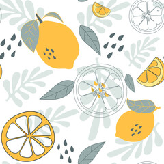 seamless vector pattern with fruits 
