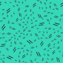 Black Metallic nails icon isolated seamless pattern on green background. Vector