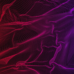Red violet gradient abstract wave technology background with black background digital effect corporate concept