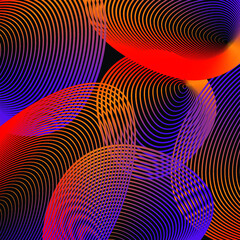 Hot tone gradient abstract wave technology background with black background digital effect corporate concept