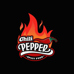 Spicy chili pepper logo Vector