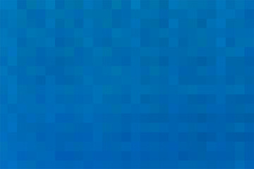 Blue background. Geometric texture from blue squares. Abstract pattern of square pixels. A backing of mosaic squares. Blue backdrop for branding, calendar, poster, card, banner, cover, header for web