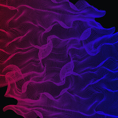 Red violet gradient abstract wave technology background with black background digital effect corporate concept