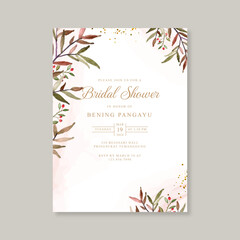 Bridal shower invitation with floral watercolor