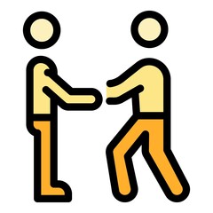 Greco-roman wrestling champion icon. Outline greco-roman wrestling champion vector icon color flat isolated