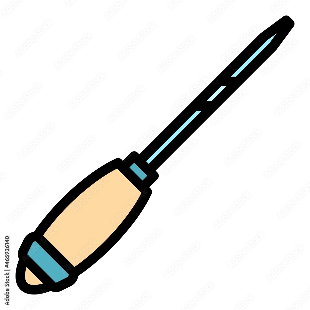 Poster carpenter chisel icon. outline carpenter chisel vector icon color flat isolated