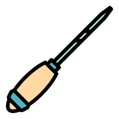 Carpenter chisel icon. Outline carpenter chisel vector icon color flat isolated