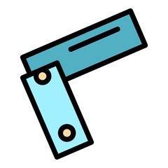 Try square icon. Outline try square vector icon color flat isolated