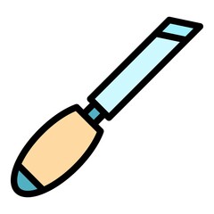 Workshop chisel icon. Outline workshop chisel vector icon color flat isolated