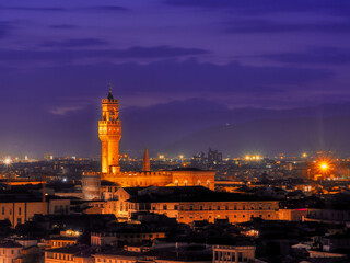 Arnolfo tower at sunset top view, Florence, Italy