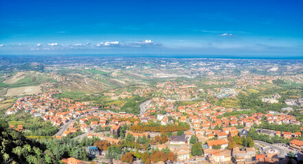 San Marino city view from above during the day