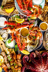 BBQ grilled fish and seafood