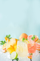 Set of various lemonades