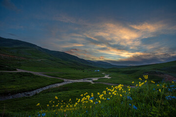 morning in a mountain valley