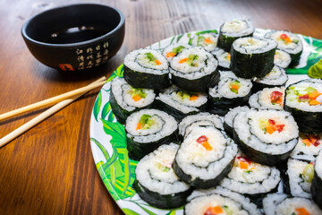 sushi and chopsticks