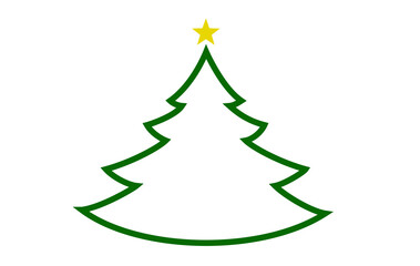 Obraz premium Christmas tree outline with comet