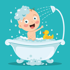 Cartoon Drawing Of A  Newborn Baby Character