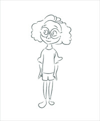 vector child with smile and glasses