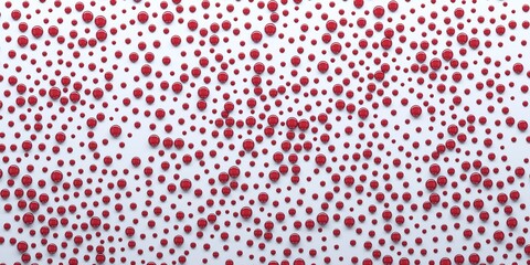 White surface with red drops. 
