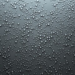 Surface filled with water droplets. Grey background. 
