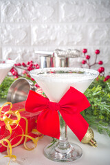 Fototapeta na wymiar Christmas white martini