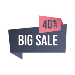 40% off blue and pink banner template for offer and promotion