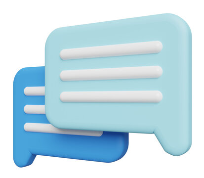 Tchat de messagerie. Discussion entre deux personnes. illustration 3d