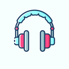 Headphones colored icon. Collection of electronic devices and gadgets icons. Vector stylish outline illustrations on light background.