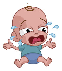Obraz premium Cute Crying Baby Infant Child Cartoon Character