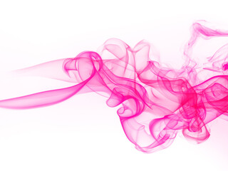 art of pink smoke abstract on white background. movement of ink color