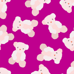 Teddy bears on pink background - 465934731