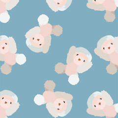 Teddy bears on blue background - 465934732