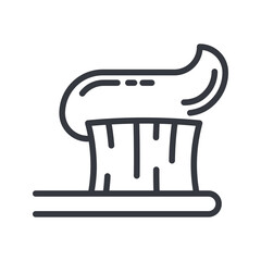 Line icon of a dental care. Tooth paste and thooth brush symbol isolated