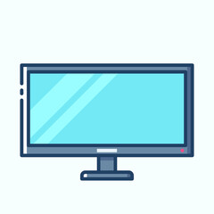 TV flat screen lcd colored icon. Collection of electronic devices and gadgets icons. Vector stylish outline illustrations on light background.