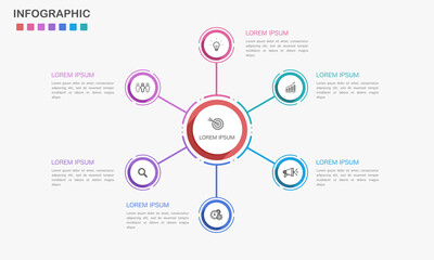 Infographic circle process business 6 options