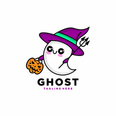 Ghost Logo Template Design Vector
