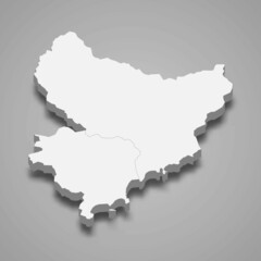 Obraz premium 3d isometric map of Alpes-Maritimes is a department in France