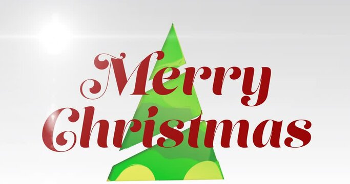 Animation of merry christmas text over christmas tree