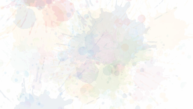 Watercolor splashes. Paint vector splat. Stains grunge texture. Isolated on white background. Light holographic colors