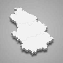 Fototapeta premium 3d isometric map of Haute-Marne is a department in France