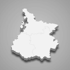 Obraz premium 3d isometric map of Hautes-Pyrenees is a department in France