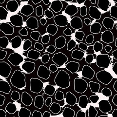 Abstract modern giraffe seamless pattern. Animals trendy background. Black and white decorative vector stock illustration for print, card, postcard, fabric, textile. Modern ornament of stylized skin